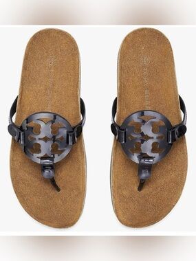 TORY BURCH MILLER CLOUD SANDAL
PERFECT BLACK/ NATURAL SIZE 8 1/2